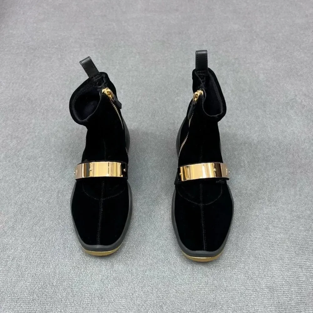 Giuseppe Zanotti Black and Gold Ankle Boots